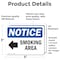 Signmission Smoking Area (Left Arrow) Sign With Symbol, 5 in W x Rectangle, Vinyl Decal OS-2PACK-NS-D-35-L-18352 - alternate 6